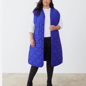 Women's Blue Quilted Vest